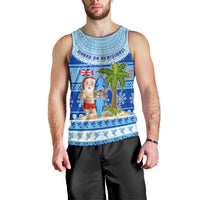 Personalized Fiji Christmas Men Tank Top Santa Claus Surf Marau Na Kerisimasi LT05 - Polynesian Pride