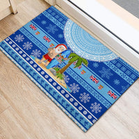 Fiji Christmas Rubber Doormat Santa Claus Surf Marau Na Kerisimasi LT05 - Polynesian Pride