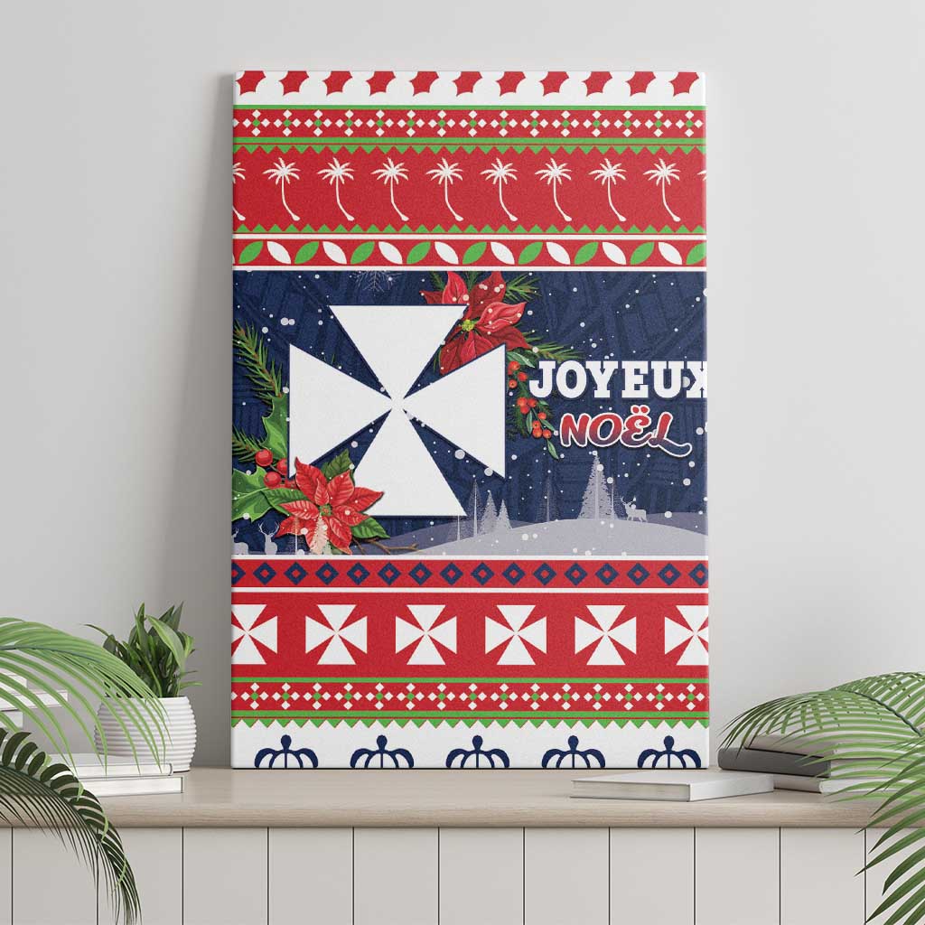 Wallis and Futuna Christmas Canvas Wall Art Poinsettia Joyeux Noel