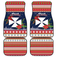 Wallis and Futuna Christmas Car Mats Poinsettia Joyeux Noel LT05 - Polynesian Pride