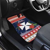 Wallis and Futuna Christmas Car Mats Poinsettia Joyeux Noel LT05 - Polynesian Pride