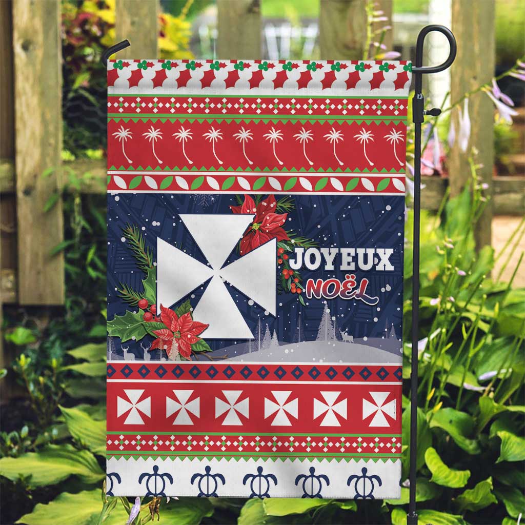 Wallis and Futuna Christmas Garden Flag Poinsettia Joyeux Noel