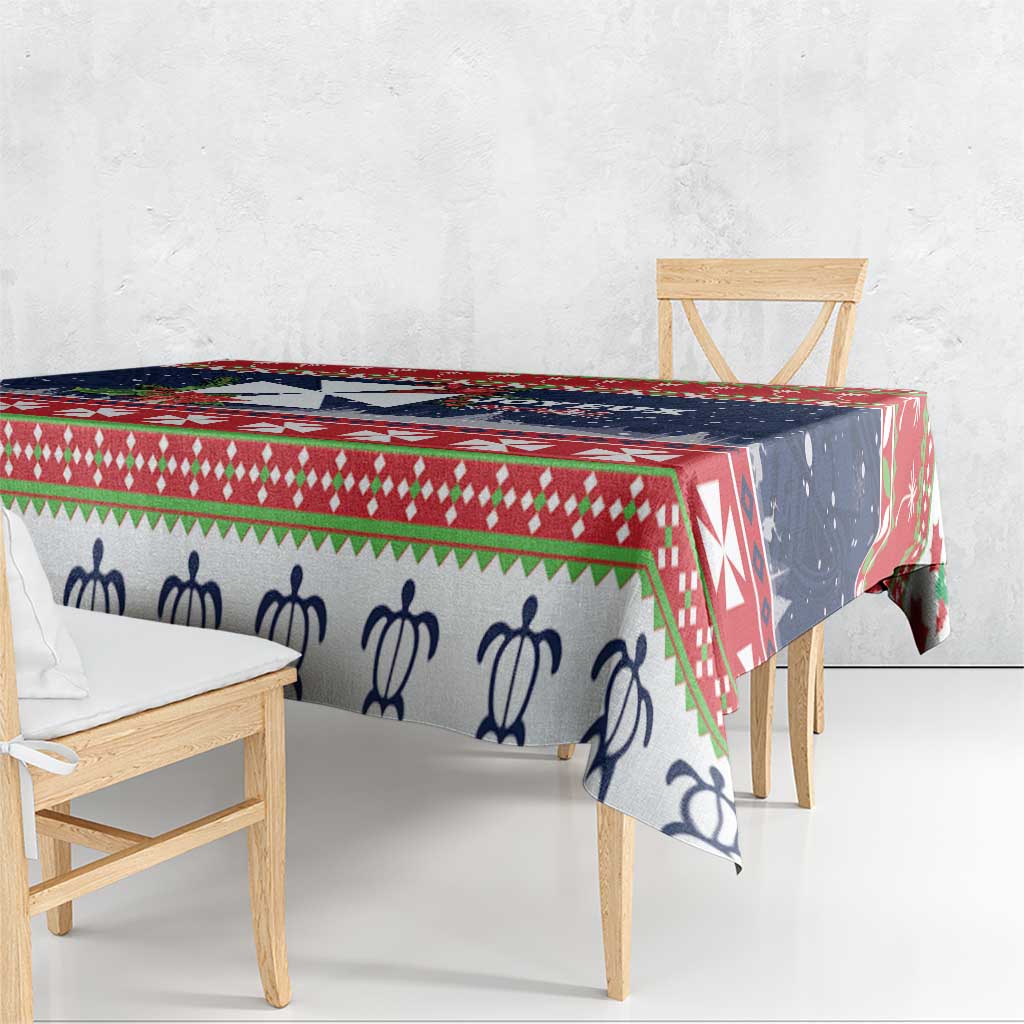 Wallis and Futuna Christmas Tablecloth Poinsettia Joyeux Noel