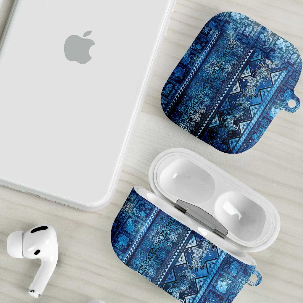 Hawaii Makahiki Turtle AirPods Case Galaxy Tapa Pattern - Polynesian Pride