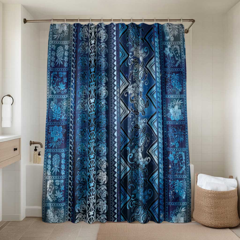 Hawaii Makahiki Turtle Bathroom Set Galaxy Tapa Pattern - Polynesian Pride