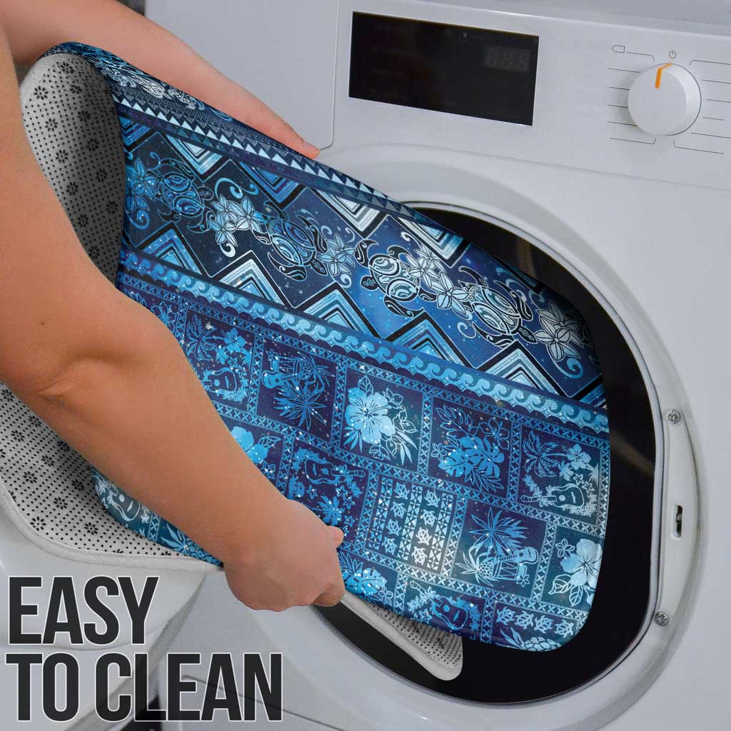 Hawaii Makahiki Turtle Bathroom Set Galaxy Tapa Pattern - Polynesian Pride