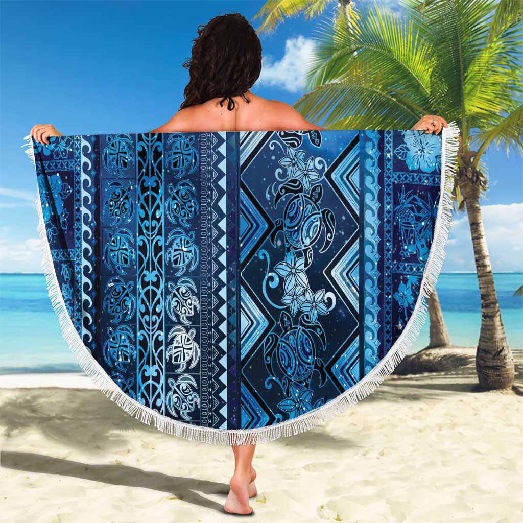 Hawaii Makahiki Turtle Beach Blanket Galaxy Tapa Pattern - Polynesian Pride