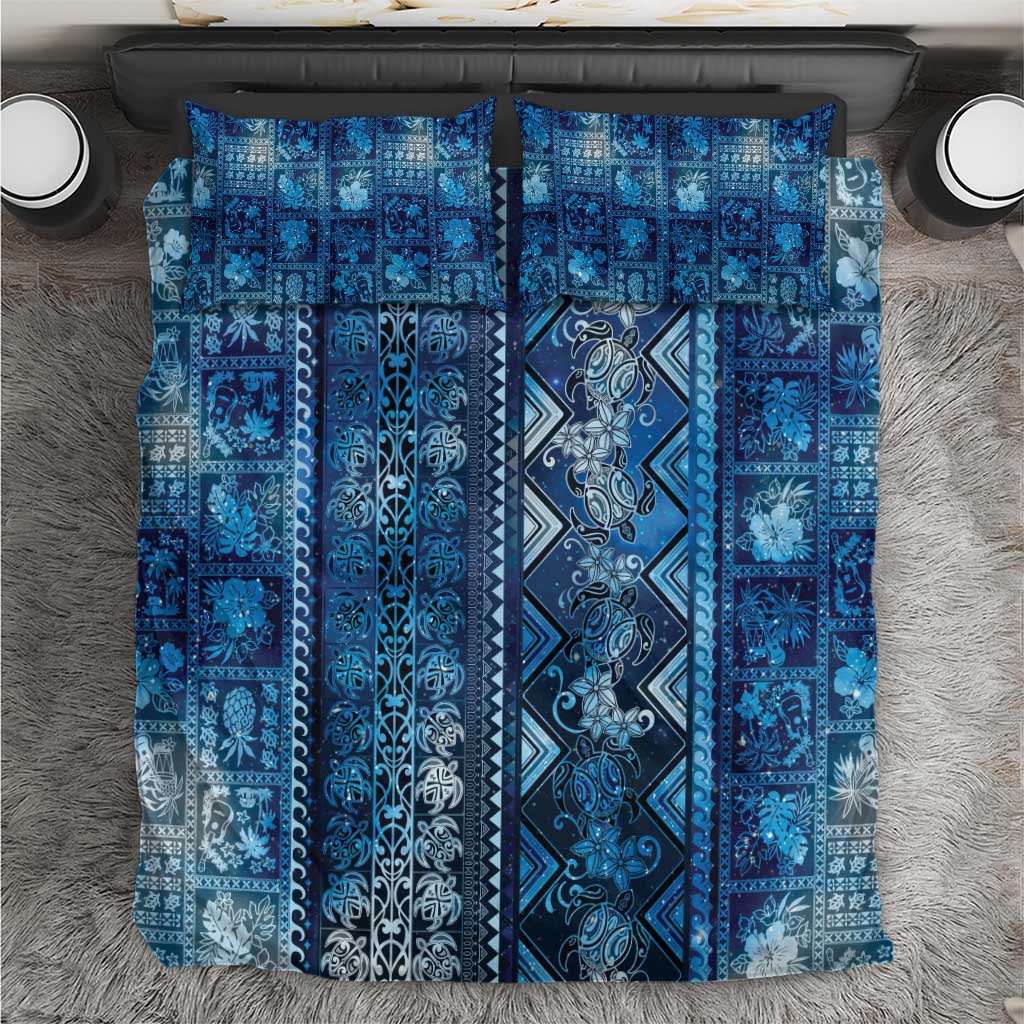 Hawaii Makahiki Turtle Bedding Set Galaxy Tapa Pattern - Polynesian Pride