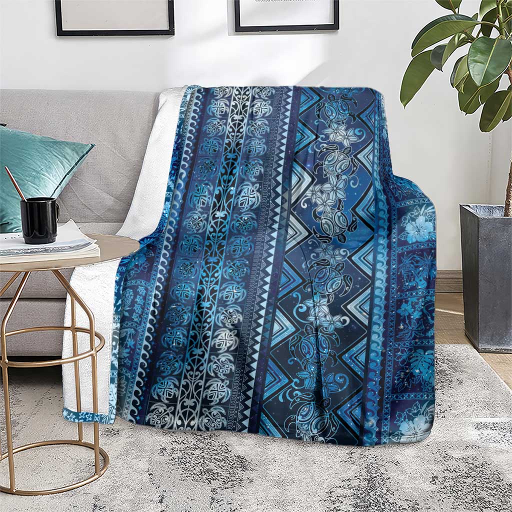 Hawaii Makahiki Turtle Blanket Galaxy Tapa Pattern - Polynesian Pride