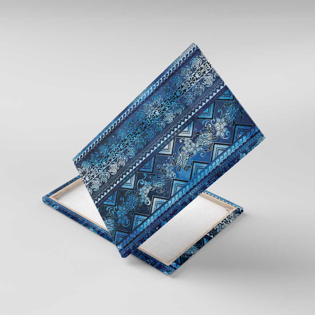 Hawaii Makahiki Turtle Canvas Wall Art Galaxy Tapa Pattern - Polynesian Pride