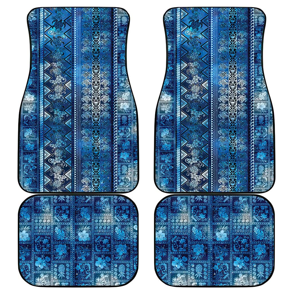 Hawaii Makahiki Turtle Car Mats Galaxy Tapa Pattern - Polynesian Pride