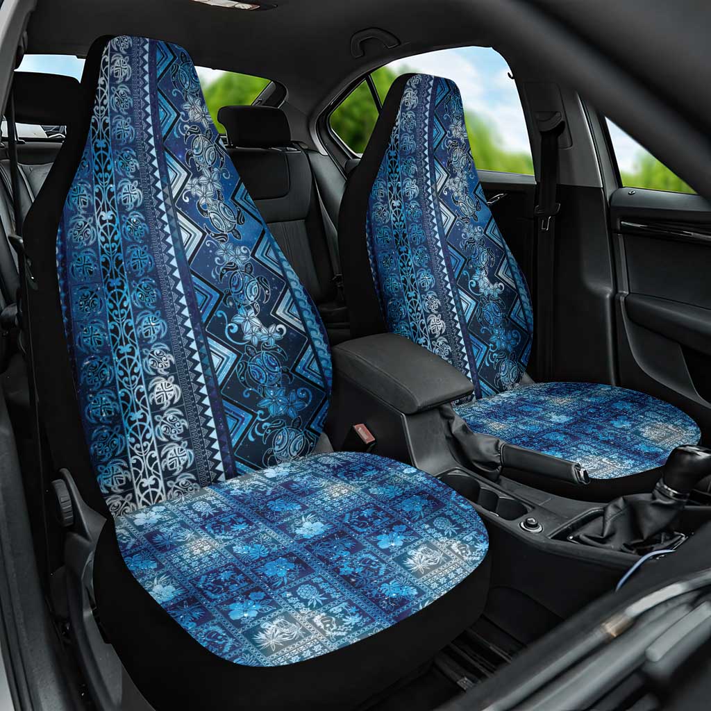 Hawaii Makahiki Turtle Car Seat Cover Galaxy Tapa Pattern - Polynesian Pride
