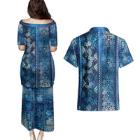 Hawaii Makahiki Turtle Couples Matching Puletasi and Hawaiian Shirt Galaxy Tapa Pattern LT05 - Polynesian Pride