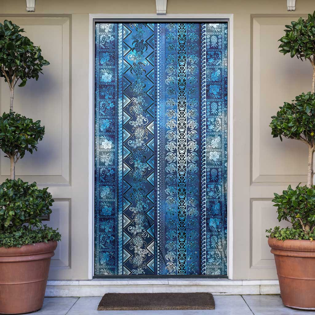 Hawaii Makahiki Turtle Door Cover Galaxy Tapa Pattern LT05 Galaxy - Polynesian Pride