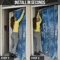 Hawaii Makahiki Turtle Door Cover Galaxy Tapa Pattern - Polynesian Pride