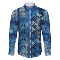 Hawaii Makahiki Turtle Family Matching Long Sleeve Bodycon Dress and Hawaiian Shirt Galaxy Tapa Pattern - Polynesian Pride