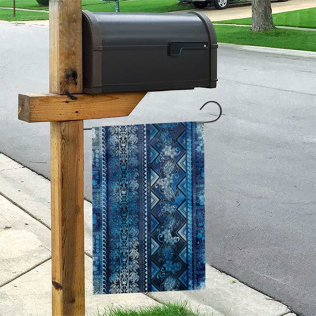 Hawaii Makahiki Turtle Garden Flag Galaxy Tapa Pattern - Polynesian Pride