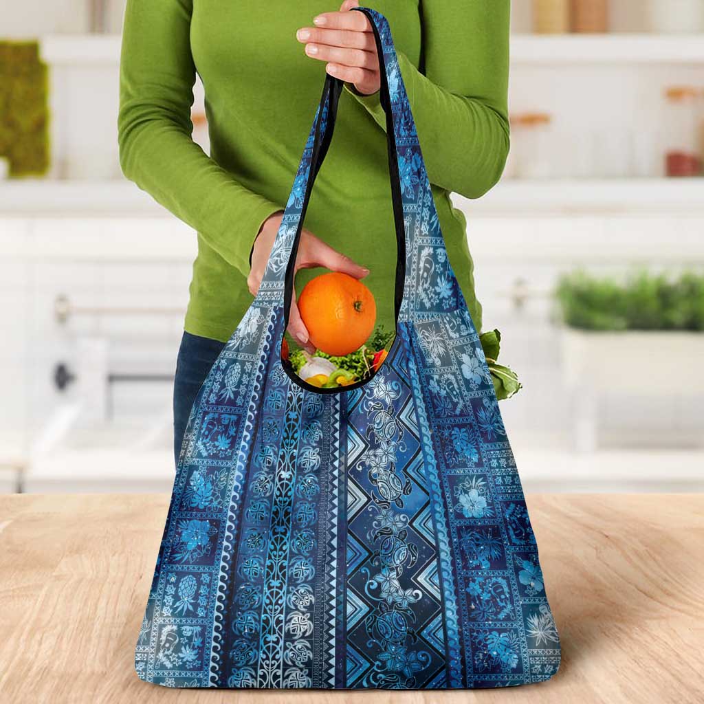 Hawaii Makahiki Turtle Grocery Bag Galaxy Tapa Pattern - Polynesian Pride