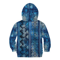 Hawaii Makahiki Turtle Kid Hoodie Galaxy Tapa Pattern - Polynesian Pride