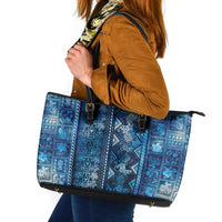 Hawaii Makahiki Turtle Leather Tote Bag Galaxy Tapa Pattern - Polynesian Pride
