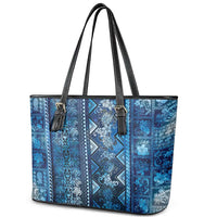 Hawaii Makahiki Turtle Leather Tote Bag Galaxy Tapa Pattern - Polynesian Pride