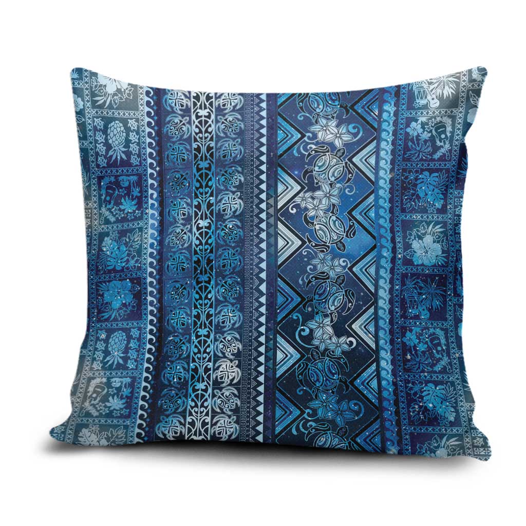 Hawaii Makahiki Turtle Pillow Cover Galaxy Tapa Pattern - Polynesian Pride