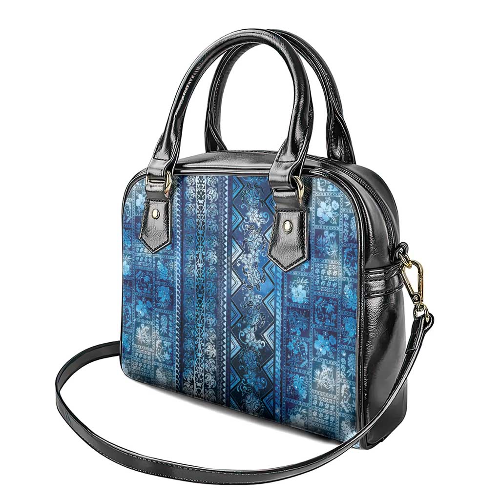Hawaii Makahiki Turtle Shoulder Handbag Galaxy Tapa Pattern - Polynesian Pride
