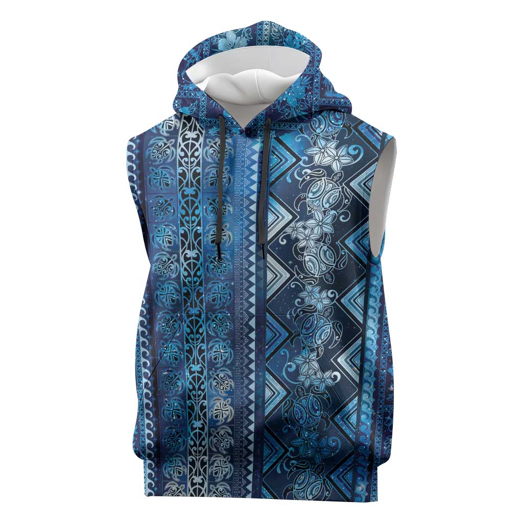Hawaii Makahiki Turtle Sleeveless Hoodie Galaxy Tapa Pattern LT05 Galaxy - Polynesian Pride
