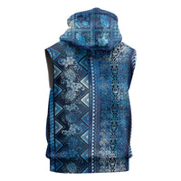 Hawaii Makahiki Turtle Sleeveless Hoodie Galaxy Tapa Pattern - Polynesian Pride