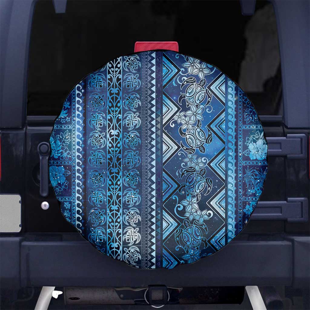 Hawaii Makahiki Turtle Spare Tire Cover Galaxy Tapa Pattern - Polynesian Pride
