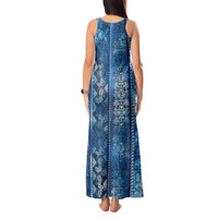 Hawaii Makahiki Turtle Tank Maxi Dress Galaxy Tapa Pattern - Polynesian Pride
