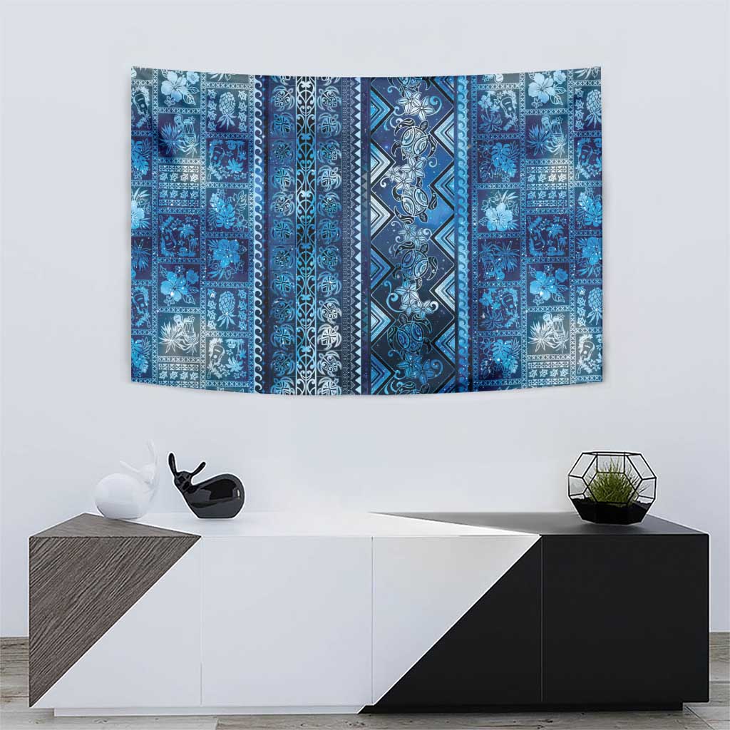 Hawaii Makahiki Turtle Tapestry Galaxy Tapa Pattern - Polynesian Pride