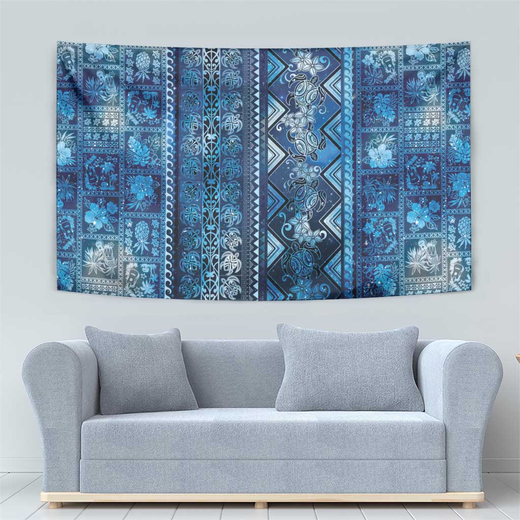Hawaii Makahiki Turtle Tapestry Galaxy Tapa Pattern - Polynesian Pride