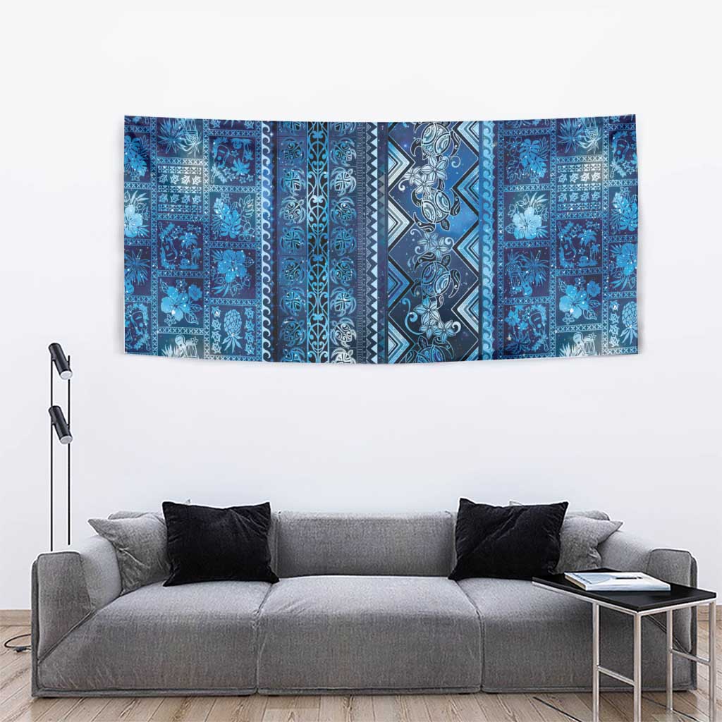 Hawaii Makahiki Turtle Tapestry Galaxy Tapa Pattern - Polynesian Pride