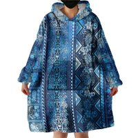 Hawaii Makahiki Turtle Wearable Blanket Hoodie Galaxy Tapa Pattern - Polynesian Pride