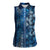 Hawaii Makahiki Turtle Women Sleeveless Polo Shirt Galaxy Tapa Pattern - Polynesian Pride