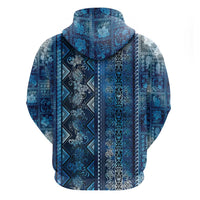 Hawaii Makahiki Turtle Zip Hoodie Galaxy Tapa Pattern - Polynesian Pride