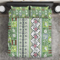 Hawaii Makahiki Turtle Bedding Set Green Tapa Pattern - Polynesian Pride