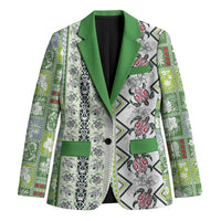 Hawaii Makahiki Turtle Blazer Green Tapa Pattern - Polynesian Pride
