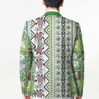 Hawaii Makahiki Turtle Blazer Green Tapa Pattern - Polynesian Pride