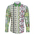 Hawaii Makahiki Turtle Family Matching Long Sleeve Bodycon Dress and Hawaiian Shirt Green Tapa Pattern - Polynesian Pride