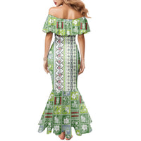 Hawaii Makahiki Turtle Family Matching Mermaid Dress and Hawaiian Shirt Green Tapa Pattern - Polynesian Pride