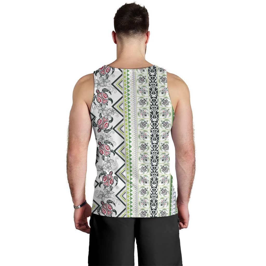 Hawaii Makahiki Turtle Men Tank Top Green Tapa Pattern LT05 - Polynesian Pride