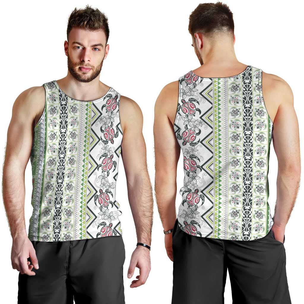 Hawaii Makahiki Turtle Men Tank Top Green Tapa Pattern LT05 - Polynesian Pride