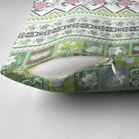 Hawaii Makahiki Turtle Pillow Cover Green Tapa Pattern - Polynesian Pride