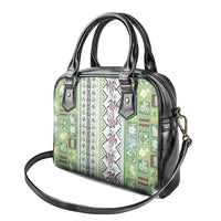 Hawaii Makahiki Turtle Shoulder Handbag Green Tapa Pattern LT05 - Polynesian Pride