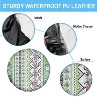 Hawaii Makahiki Turtle Spare Tire Cover Green Tapa Pattern - Polynesian Pride