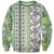Hawaii Makahiki Turtle Sweatshirt Green Tapa Pattern - Polynesian Pride
