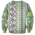 Hawaii Makahiki Turtle Sweatshirt Green Tapa Pattern - Polynesian Pride