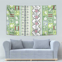 Hawaii Makahiki Turtle Tapestry Green Tapa Pattern - Polynesian Pride
